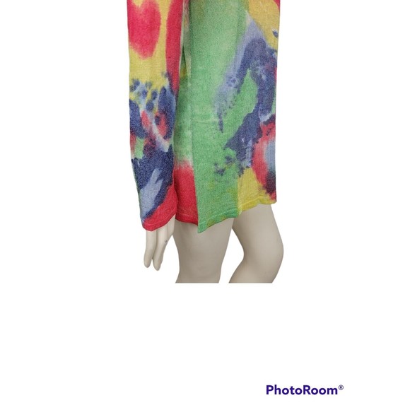 Krimson Klover Hand Painted Watercolor Sheer Pullover Tunic Linen 728 Folly - Picture 7 of 12